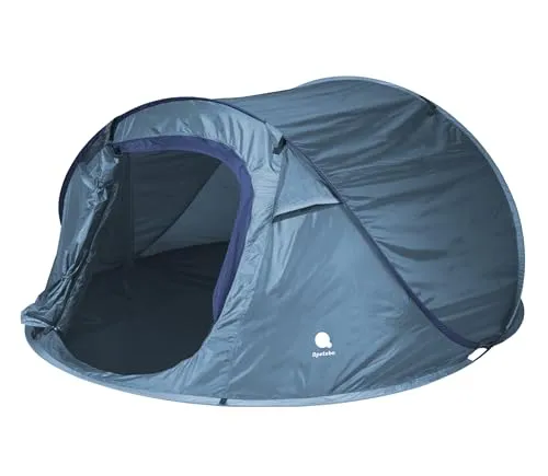 XXL Pop Up Wurfzelt blau - Schnellaufbau für 3 Personen - Zelt für Trekking und Camping, wasserdicht mit 2000 mm Wassersäule, blitzschnell aufgestellt und ideal für Outdoor-Abenteuer. Inklusive Heringen und Spannseilen.