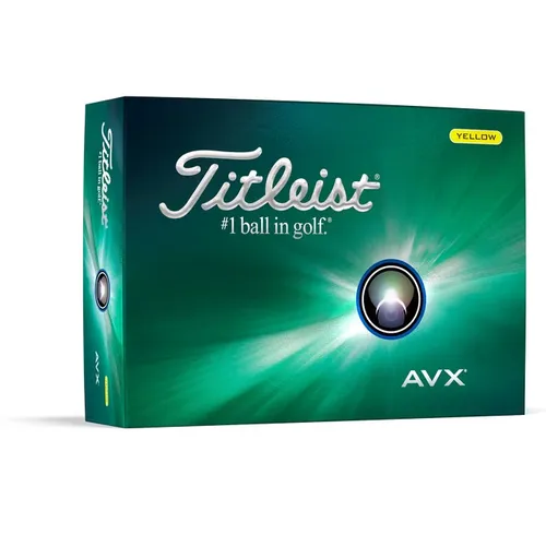 Titleist AVX 2024 Golfbälle 12 Stück Gelb – Hochwertige Performance - Erleben Sie erstklassige Spielbarkeit mit den gelben Titleist AVX Golfbällen. Ideal für präzise Schläge und optimalen Abstand auf dem Platz.