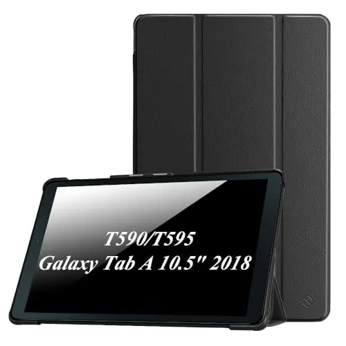 Fintie Hülle für Samsung Galaxy Tab A 10.5 2018 - Ultra Schlank Superleicht Schutzhülle mit Auto Schlaf/Wach Funktion für Galaxy Tab A 10.5 Zoll SM-T590/T595 Tablet-PC, Schwarz