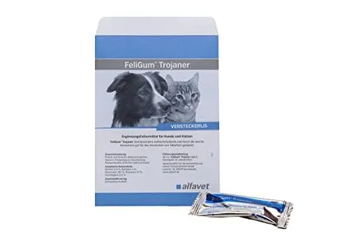 Alfavet FeliGum Trojaner Versteckerlis 20x10g Tabletten - Vitamine & Zusätze, schmackhafte Tabletten zur einfachen Verabreichung von Medikamenten für Haustiere.
