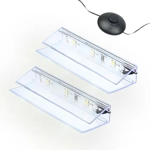 kalb | LED Glaskantenbeleuchtung Ambilux Clip, 2er Set für Glasböden - Unterschrank Beleuchtung mit Plug & Play Montage. Dezente, blendfreie Lichtakzente in 3000K oder 5000K – ideal für stilvolle Möbelgestaltung und Smart-Home Integration.
