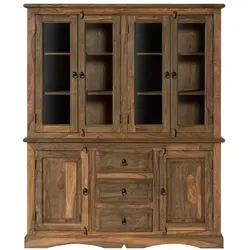 Buffet Sheesham 150x45x180 grau geölt LEEDS #01
