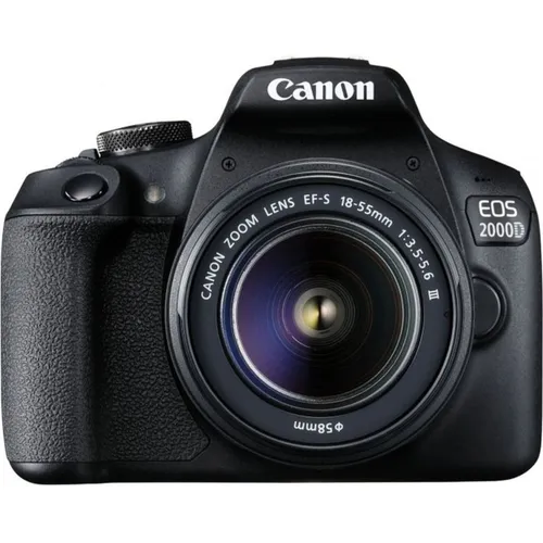 Canon EOS 2000D - Spiegelreflexkamera mit 24,10 Mpx und 18-55 mm Objektiv, ideal für Einsteiger und kreative Fotografie