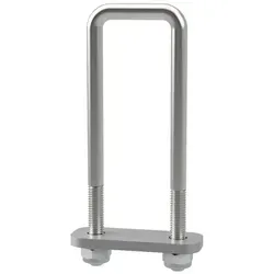 SUPROD Schrauben-Set U-Bügelschraube M10 mit Klemmplatte und Stopmuttern verzinkt M10, LW=41, LH=150 mm