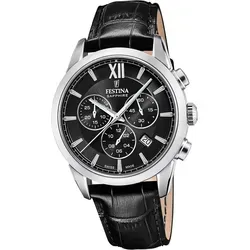 Festina Herren Uhr D2UF20041/4 mit Lederarmband in Schwarz - Elegante Festina Chronographuhr für Herren mit Saphirglas und robustem Lederarmband. Wasserdicht bis 10 bar, ideal für den täglichen Einsatz. Hochwertige Verarbeitung und modernes Design.