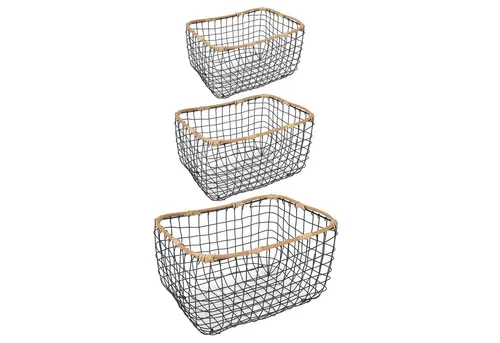 IDIMEX Aufbewahrungskorb JIMO (Set) - Dekokörbe, 3er Set aus robustem Metall in elegantem Schwarz, ideal für stilvolle Aufbewahrung und Organisation in jedem Raum.