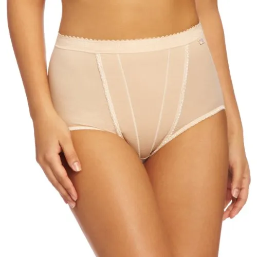 Sloggi Control Maxis Beige Damen 2P - Funktionsunterwäsche mit figurformendem Effekt, doppelte Stofflage für optimalen Halt und Atmungsaktivität. Hohe Taille für maximalen Komfort und ideale Passform.
