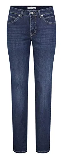 MAC Jeans Damen Melanie Straight Jeans, Blau (Dark Blue D845) - Gerade geschnittene Jeans mit hohem Bund, ideal für eine figurschmeichelnde Silhouette und optimalen Tragekomfort.