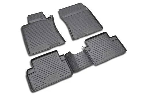 Element Gummimatten für Honda Accord 2003-2008 – Passgenaue Fußmatten - 4tlg Fußmatten-Set für HONDA Accord 2003-2008 mit 3D Premium Design, rutschhemmend und schmutzabweisend - idealer Schutz für Kofferraum und Innenraum.