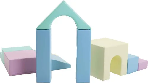 IGLU SOFT PLAY 10 XL - Softbausteine in Pastellfarben, fördert motorische Fähigkeiten und sicheres Spielen für Kinder von 1 bis 4 Jahren