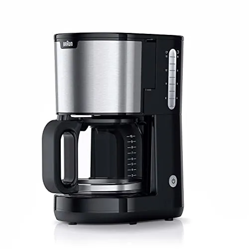 Braun Household PurShine KF 1500 BK - Filterkaffeemaschine mit Glaskanne für bis zu 10 Tassen, vollmundiges Aroma durch OptiBrew-System und praktische Anti-Tropf-Funktion