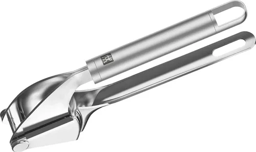 ZWILLING Pro Knoblauchpresse 20 cm - Hochwertige Knoblauchpresse aus rostfreiem Edelstahl mit ergonomischem Griff für müheloses Pressen. Ideal für eine einfache Reinigung und langlebigen Gebrauch in der Küche.
