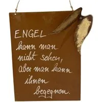 ZGM Dekoobjekt Rost Spruchtafel mit Engelsflügeln - Handgefertigte Deko-Spruchtafel aus Edelrost, perfekt für Innen- und Außenbereiche. Ein einzigartiges Geschenk, das liebevolle Akzente setzt und jedem Raum Charakter verleiht.