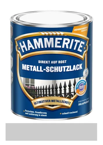 Hammerite Metallschutz-Lack Matt 250 ml Hellgrau - Hochwertiger Metallschutz-Lack in Hellgrau, matt. Ideal für den Schutz von Metalloberflächen, robust und langlebig. Perfekt für kreative Projekte und Renovierungen.