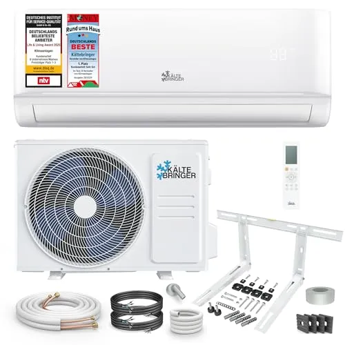 Kältebringer Split-Klimagerät 9000 BTU - Klimaanlage mit 9000 BTU, energiesparend und leise, ausgestattet mit WiFi App-Steuerung und 4D Airflow für optimalen Komfort in Räumen bis 45 m².