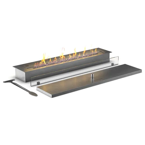muenkel design Safety Burner 800 – manueller Brenner Einsatz (FKE-0842.800.MS1) - Eleganter Ethanol-Kamin aus hochwertigem Edelstahl. Der moderne Brenner sorgt für stimmungsvolles Licht und Wärme in jedem Raum.