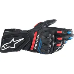 Alpinestars Honda SP-8 V3 Motorradhandschuhe - Größe 2XL, schwarz-rot-blau - Motorradhandschuhe aus hochwertigem Leder mit TPU-Knöchelprotektor für maximalen Aufprallschutz und Abriebfestigkeit – ideal für anspruchsvolle Fahrer.