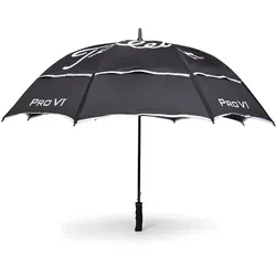 Titleist TOUR DOUBLE CANOPY Regenschirm, schwarz/weiß - Hochwertiger Doppel-Canvas-Regenschirm für Golfer, bietet zuverlässigen Schutz bei Regen und ist ideal für den Einsatz auf dem Golfplatz.