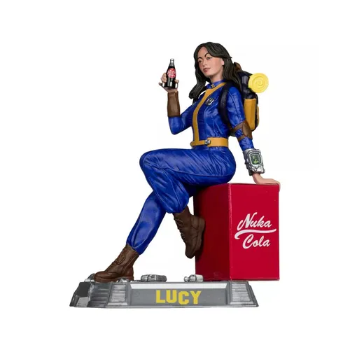 McFarlane Fallout Lucy - Posed Figure (Season 2) - Detailreiche 6" Figur von Lucy, dem optimistischen Vault Dweller aus der Serie FALLOUT. Inklusive umweltfreundlicher Basis, Mini-Poster und geheimem Bonusartikel. Ideal für Sammler und Fans!