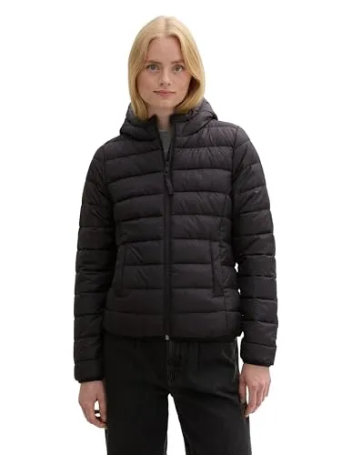 TOM TAILOR Denim Steppjacke schwarz S - Funktionsjacke mit seitlichen Eingrifftaschen und normaler Passform, ideal für stylische und praktische Outfits in der kalten Jahreszeit.