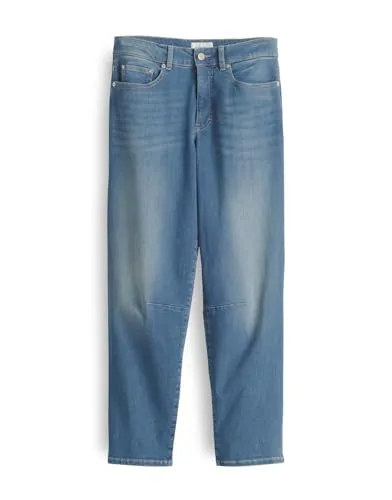 OPUS PANTS Damen Barrel Melly Relax Jeans Mid Rise Light Vintage Blue, Größe 36 L28 - Stylische OPUS Damen Jeans mit hohem Stretch-Anteil für optimalen Tragekomfort. Der Barrel Fit sorgt für einen modernen Look, ideal für vielseitige Outfits. Hosenbein Innenlänge ca. 70 cm.