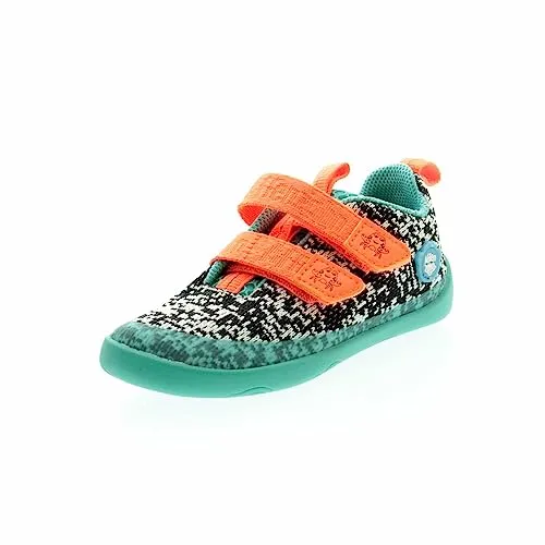 Affenzahn Barfußschuh Knit Happy - Vegan, rutschfest und flexibel für Kinder - Laufschuhe mit einzigartigem Knit Material für ein Barfußgefühl, ideal für aktives Spielen. Besonders leicht und kindgerecht mit Klettverschluss und reflektierenden Details.