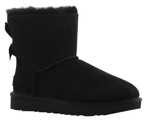 UGG Damen Mini Bailey Bow II Classic Boot, Schwarz, 36 EU - Wanderschuhe aus hochwertigem Sheepskin und Cow Suede, mit stylischem Bow-Design und bequemer Lederinnensohle für ultimativen Tragekomfort.