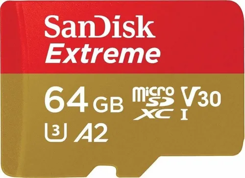 SanDisk Extreme microSDXC 64GB inkl. Adapter - Hochgeschwindigkeits-Flash-Speicherkarte mit 64 GB Kapazität, ideal für universelle Anwendungen. Perfekt für schnelle Datenübertragungen und zuverlässige Speicherung.