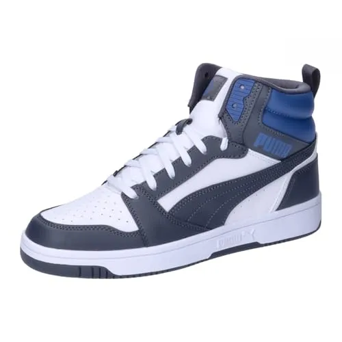 PUMA REBOUND V6 Sneaker in Weiß, Größe 44 EU - Sportliche knöchelhohe Sneaker in PUMA White-Galactic Gray-Clyde Royal, ideal für aktive Tage und modische Auftritte.