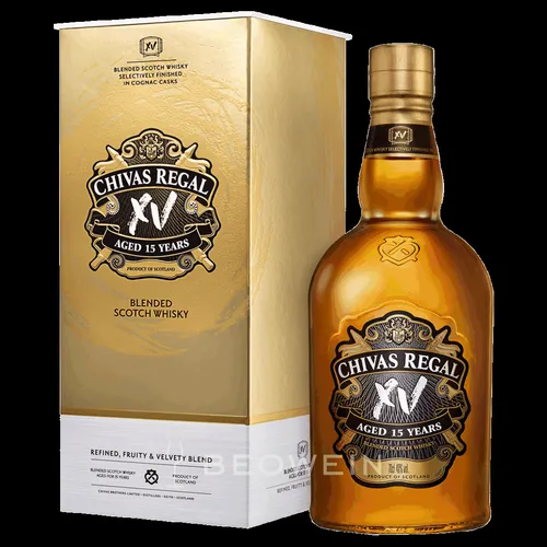 Chivas Regal XV 15 Jahre Whisky - Blended Whisky mit 15 Jahren Reifung, veredelt in Cognac-Fässern für ein unvergleichliches Geschmackserlebnis. Ideal für Kenner und Genießer.