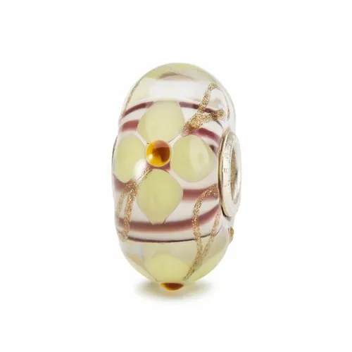 TROLLBEADS Glasbead Zarte Blumen aus 925 Sterlingsilber - Handgefertigter Glasbead mit bunten Blumenmotiven, ideal für Bettelarmbänder oder Halsketten. Ein einzigartiges Schmuckstück für Damen, das jeden Look veredelt.