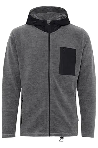 Indicode Wilmot Herren Fleecejacke Sweatjacke Jacke mit Kapuze, Größe:XL, Farbe:Black (999)