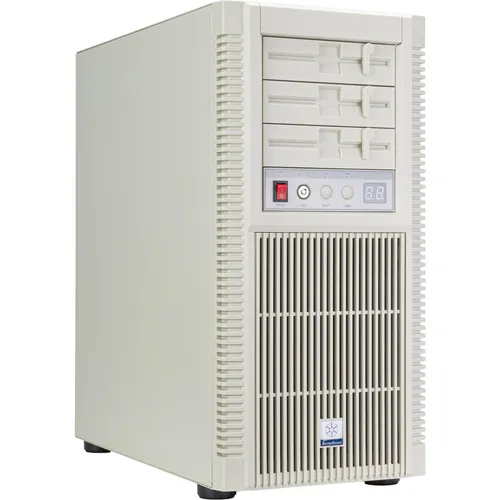FLP02 Tower-Gehäuse beige - Vielseitiges ATX Tower-Gehäuse mit 3 externen 5,25 Zoll und 2 internen 3,5 Zoll Schächten. Bietet Platz für 7 Full-Size-Slots und überzeugt durch seine kompakte Bauweise.