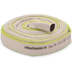 Ø 1 1/2 Zoll - 38 mm Industrieschlauch, 30 Meter Flachschlauch für vielseitige Anwendungen - Gartenschlauch mit 10 Bar Betriebsdruck, robust und verrotungsfest. Ideal für Industrie, Baugewerbe und Gartenbau, temperaturbeständig von -20°C bis +60°C.