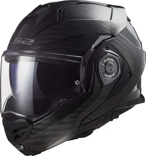 LS2 Klapphelm ADVANT X Carbon Gloss Carbon, XS - Motorradhelm aus leichtem Carbon mit modularem Design für maximale Vielseitigkeit und integrierter Sonnenblende für optimalen Komfort bei jeder Fahrt.