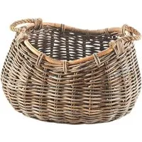 Kobolo Rattankorb oval mit Seilgriff in kubu grey - Dekokorb aus Rattan, handgeflochten und umweltfreundlich, ideal als stilvolle Aufbewahrung für Decken oder Spielzeug und bringt Ordnung in Ihr Zuhause.