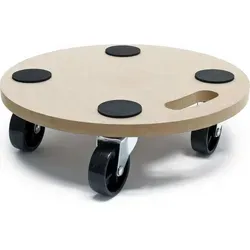 Wiltec Transportroller 250 kg 380 mm, rund, MDF Möbelroller, Rollbrett mit 4 Lenkrollen, Möbelhund als Umzugshilfe