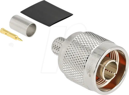 DELOCK 91767 - N Stecker zum Crimpen LMR 300 mit passendem Schrumpfschlauch