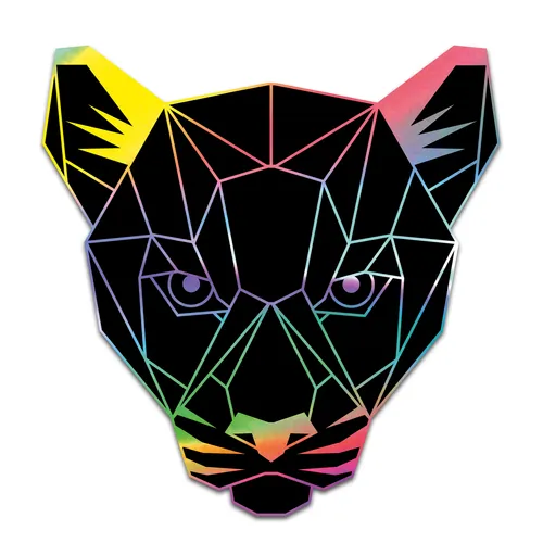 Polygon Puma Hologramm Aufkleber Folie Sticker Tiere Effekt Abstrakt R117
