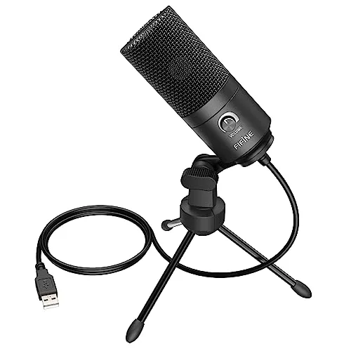 FIFINE USB Mikrofon für PC Gaming und Podcasting - Kondensator Mikrofon mit Studioqualität, ideal für Streaming und Aufnahmen. Plug-and-Play mit 1.8m USB-Kabel und robustem Stativ für klare, störungsfreie Sprachübertragung.