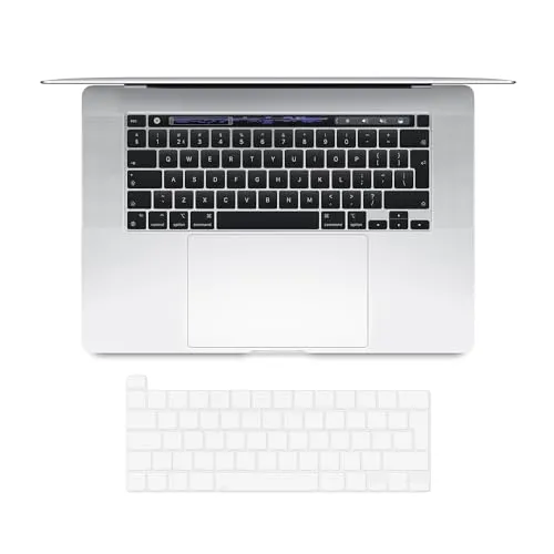 elago Premium ultradunne TPU-toetsenbordhoes compatibel met Compatible with MacBook Pro M2 M1 13" [A2338 A2289 A2251] / MacBook Pro 16" 2020 2019 [A2141] met Touch Bar und Touch ID (VK/EU-indeling)