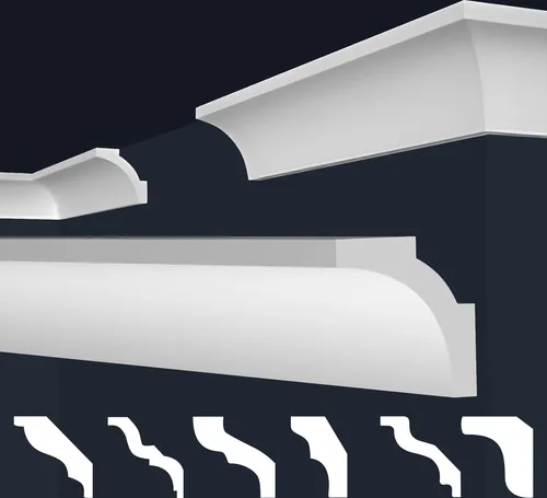 marbet design Stuckleiste E-12 - 40 Meter XPS Styropor - Deckenleisten aus hochwertigem XPS Styropor, feuchtigkeitsbeständig und leicht zu montieren. Verleihen Sie Ihrem Raum mit stilvollen Designs zeitlose Eleganz.
