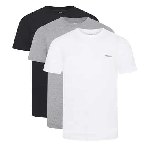 DKNY Giants T-Shirt Herren Baumwolle | 3er Set Kurzarm | Bequem und Atmungsaktiv für Freizeit und Sport - VIELSEITIGER KOMFORT: Das DKNY Giants T-Shirt Set bietet idealen Tragekomfort für Alltag und Freizeit. Die atmungsaktive Baumwolle sorgt für ein angenehmes Hautgefühl, während die moderne Passform Bewegungsfreiheit garantiert.