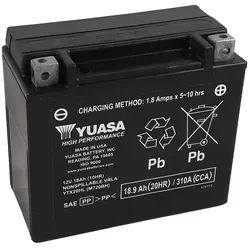 YUASA Batterie 12 Volt 18 Ah YTX20HL-BS ohne Wartung - Hochleistungs-Batterie für Motorräder, wartungsfrei und sofort einsatzbereit – ideal für zuverlässige Starts.