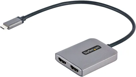 StarTech.com USB-C auf Dual HDMI Adapter - 4K 60Hz Multi-Monitor Hub - USB-Hub zur Ansteuerung von zwei 4K 60Hz Bildschirmen über USB-C, ideal für Produktivität im Büro oder Home Office mit extra langem Kabel für mehr Flexibilität.
