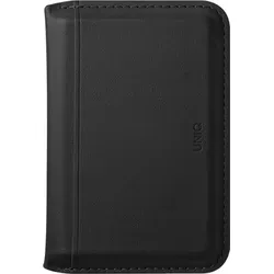 UNIQ Lyden DS RFID Wallet Case für iPhone – Schwarz mit Ständer - Handyhülle mit integriertem RFID-Schutz und praktischem Ständer für komfortable Nutzung. Ideal für den Alltag.