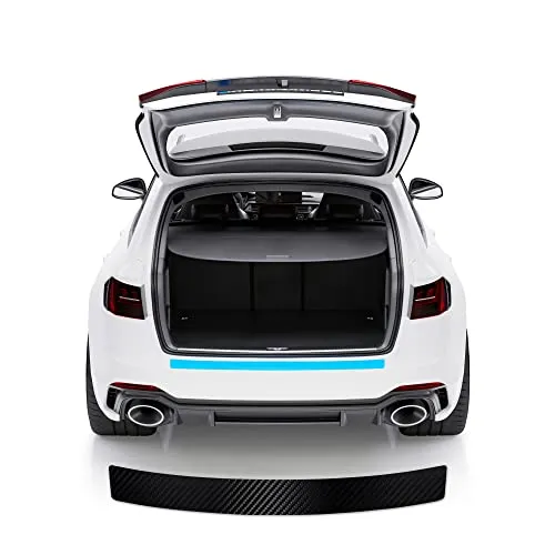 Blackshell® Basic Ladekantenschutz Folie kompatibel mit Seat Altea XL | Typ 5P | Bj. 2006-2015 3D Carbon Schwarz - passgenauer Stoßstangenschutz inkl. Profi Rakel für Folie
