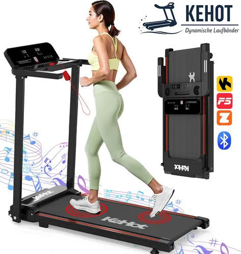 kehot Laufband Klappbares Laufband für Zuhause, Leise, 1–12 km/h, App-Steuerung (Platzsparendes Heimtraining mit Puls, LCD-Display, Bluetooth-Musik, Gelenkschonende Lauffläche für Walking & Jogging in der Wohnung), Einfach Nutzbar, Schnell Verstaut, ideal für Tägliches Cardio-Training