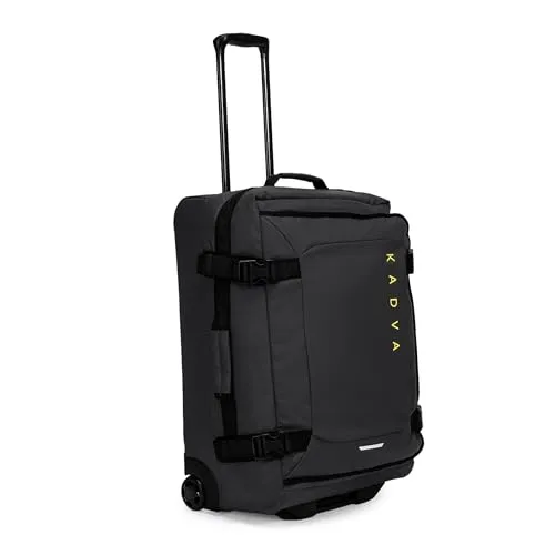 KADVA Lazio Reisekoffer auf Rollen I 74 Liter Kabinengepäck Handgepäck I Soft Shell mit 2 Rädern I Teleskoprahmen I Gewicht 3,3kg I Farbe Schwarz