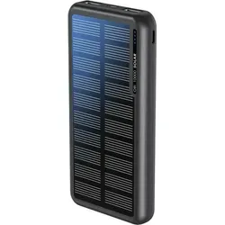Boompods Obi 10,000mAh Solar Powerbank - Schwarz - Powerbank mit 10.000mAh Kapazität, zwei USB-Ausgängen und dualen Eingangsoptionen für flexibles Laden. Ideal für unterwegs, kompakt und leicht mit Sicherheitsfunktionen für sorgloses Laden.